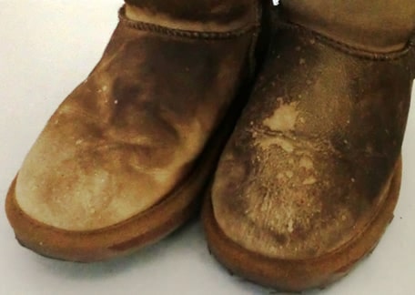 ムートンブーツの汚れ1ビフォー